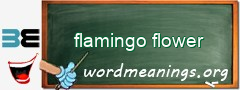 WordMeaning blackboard for flamingo flower